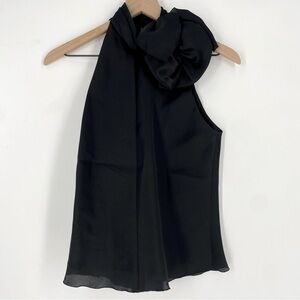 Vintage Jackie Rogers Black Organza Halter Silk Blouse